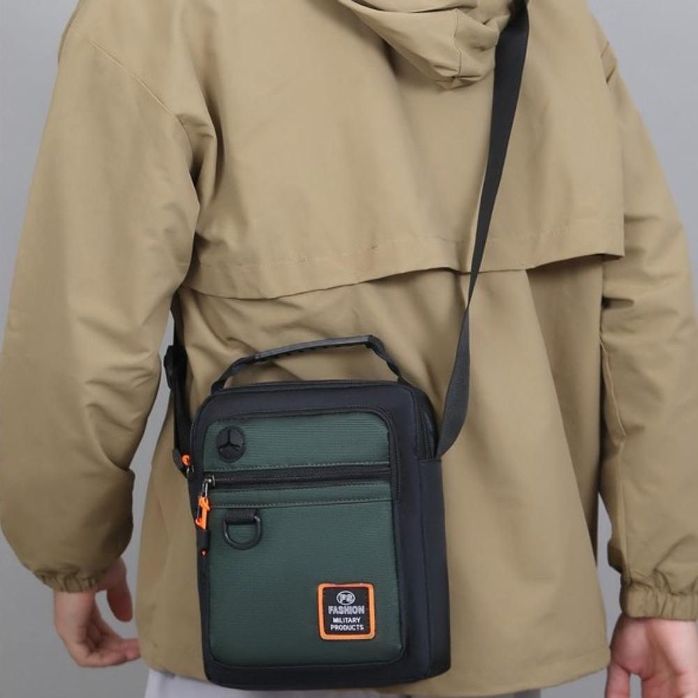 Multi-pockets Men Shoulder Bag Large Capacity Nylon Crossbody Bag Simple Men's Business Bag Male