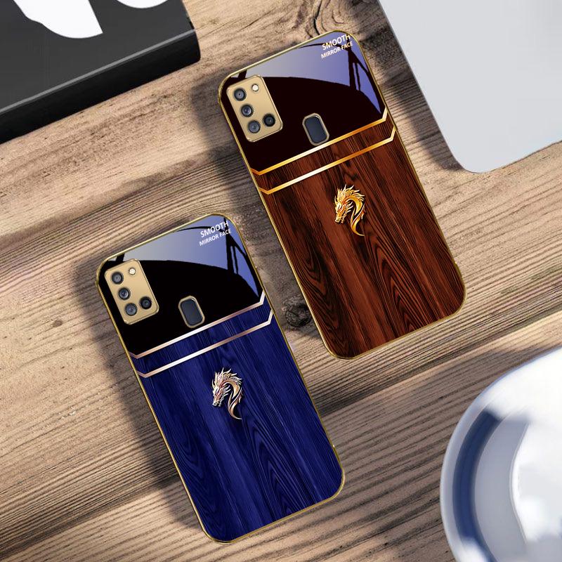 Brilliant Golden Dragon For Samsung A 31 32 A33 A34 35 14 A15 13 16 25 26 50 52 53 54 55 56 70 71 72 73 Golden Glass Phone Case
