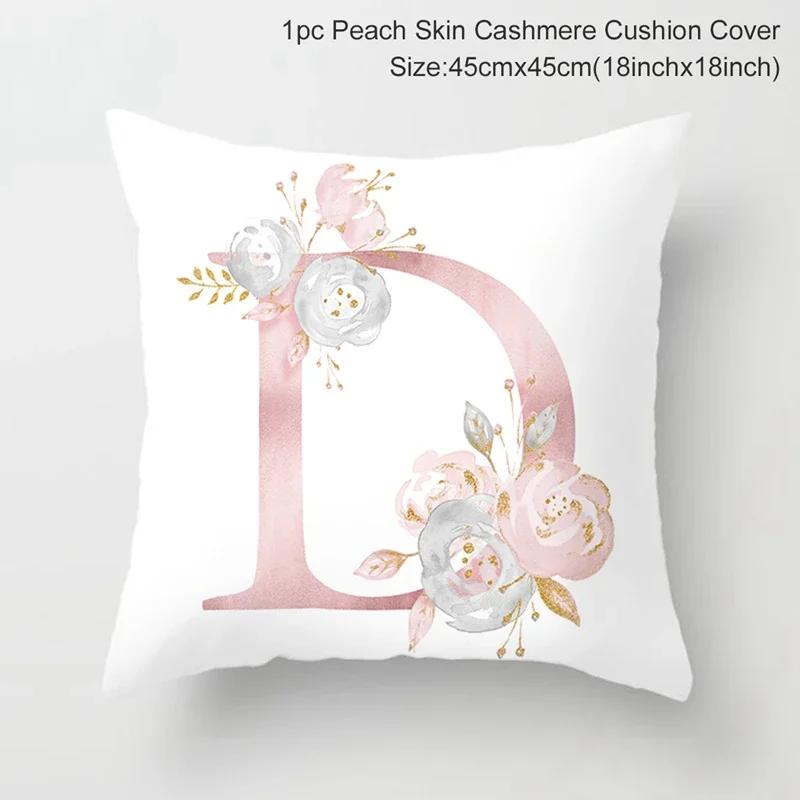 45X45Cm Pink Letter Cushion Pillowcase Decorative Sofa 40X40Cm Pillow Cases Autumn Decoration