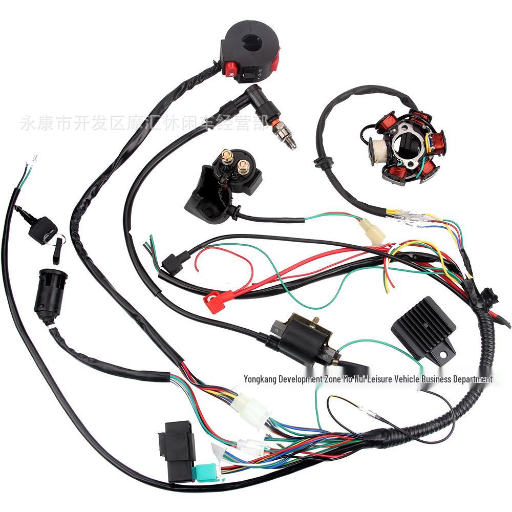 Off-road Motorcycle ATV Dune Buggy 70-110CC Wiring Harness with 6-Level Coil Ignition CDI