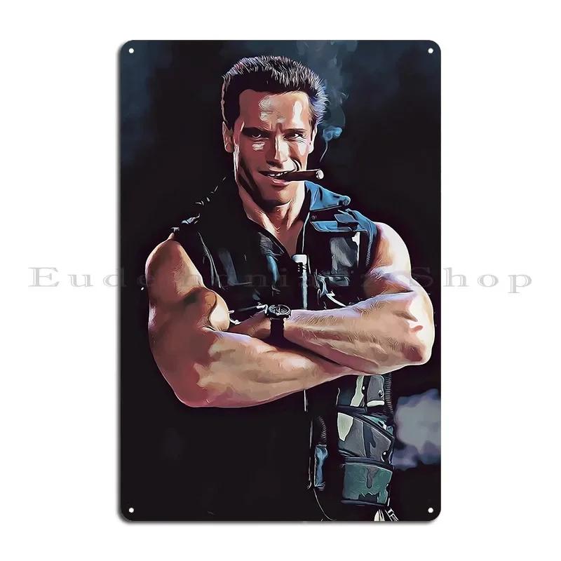 Commando Schwarzy Metal Plaque Poster Design Decoration Classic Print Garage Tin Sign Poster 20X30CM