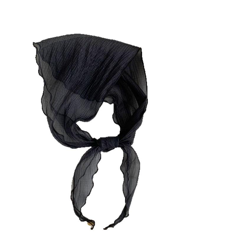 New two-color splicing mesh pendant triangular light and soft neck protection scarf simple high-grade sunscreen rhombus silk scarf