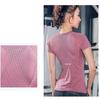 Women Yoga Top Seamless Fitness Tshirt Short Sleeve Sport Shirt Gym Running Active Wear Workout Clothes Breathable Quick Dry Comfortable Femme