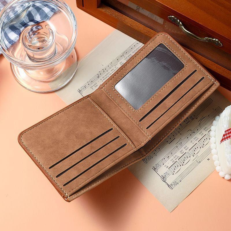 Ultra-thin Leather Wallet Multi Card Slot Card Holder Simple Casual Business Men's Short Wallet