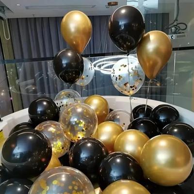 32 pezzi Palloncini Neri e Oro Metallizzato per Compleanno Capodanno Matrimonio Festa di Laurea Decorazioni Baby Shower