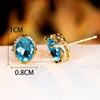 Crystal Female Red Oval Zircon Stud Earring Luxury Small Stone Earrings Charm Yellow Gold Color Wedding Jewelry For Women