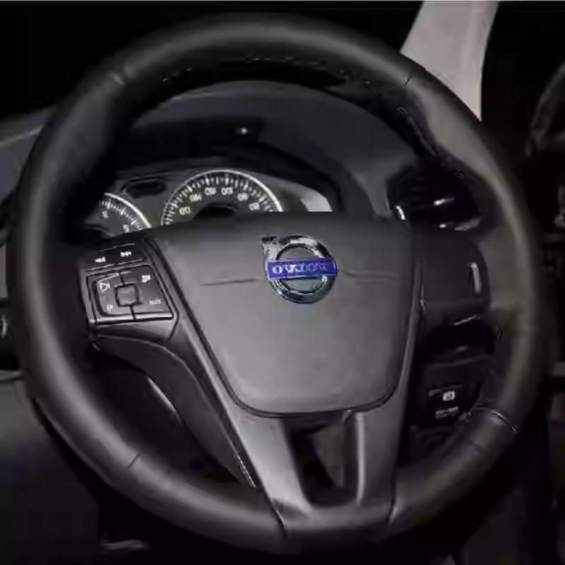 

Ручная строчка Черная нескользящая кожаная накладка на руль автомобиля Для VOLVO XC60 S60 V40 V60 S40 2011-2017 автозапчасти 1