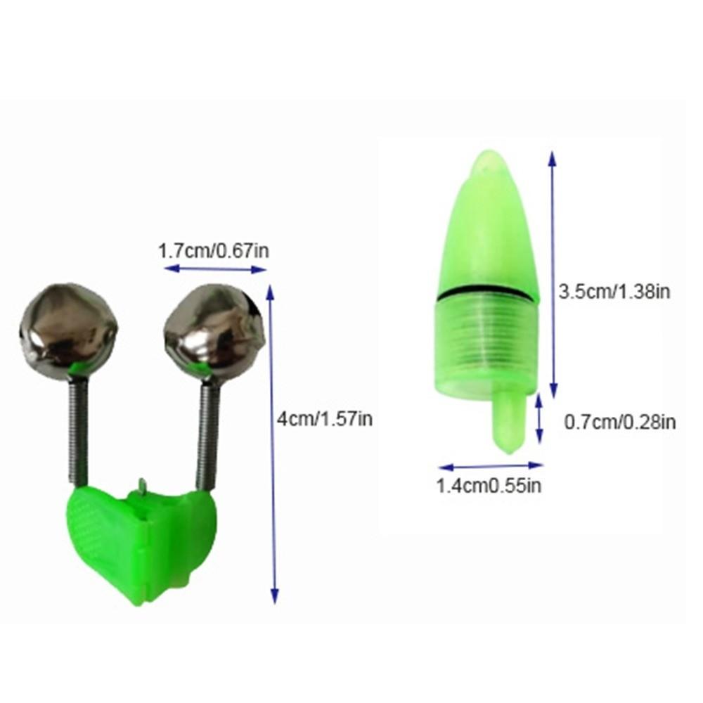 20Pcs Plastic Fishing Bite Alarms Rod Bells Tip Clip Spring Clip Tip up Lights Night Fishing