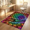 Dog Theme Crystal Velvet Rug Personalized Custom Name Text Soft Floor Mat Home Decor