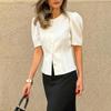 New Summer Women's Clothing, Versatile Short-sleeved Shirts for Commuting, Elegant Cardigan Tops