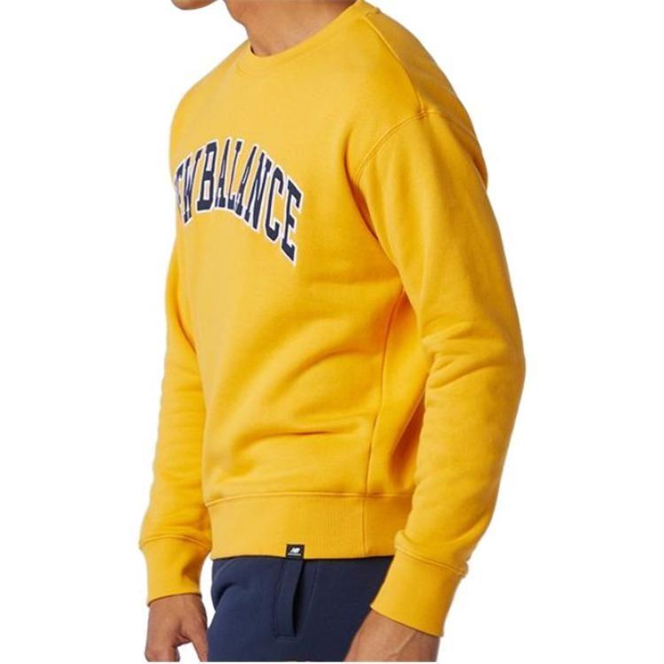 New Balance Sweatshirts Men's Yellow Crew Neck Moderate Regular MT03515-ASE