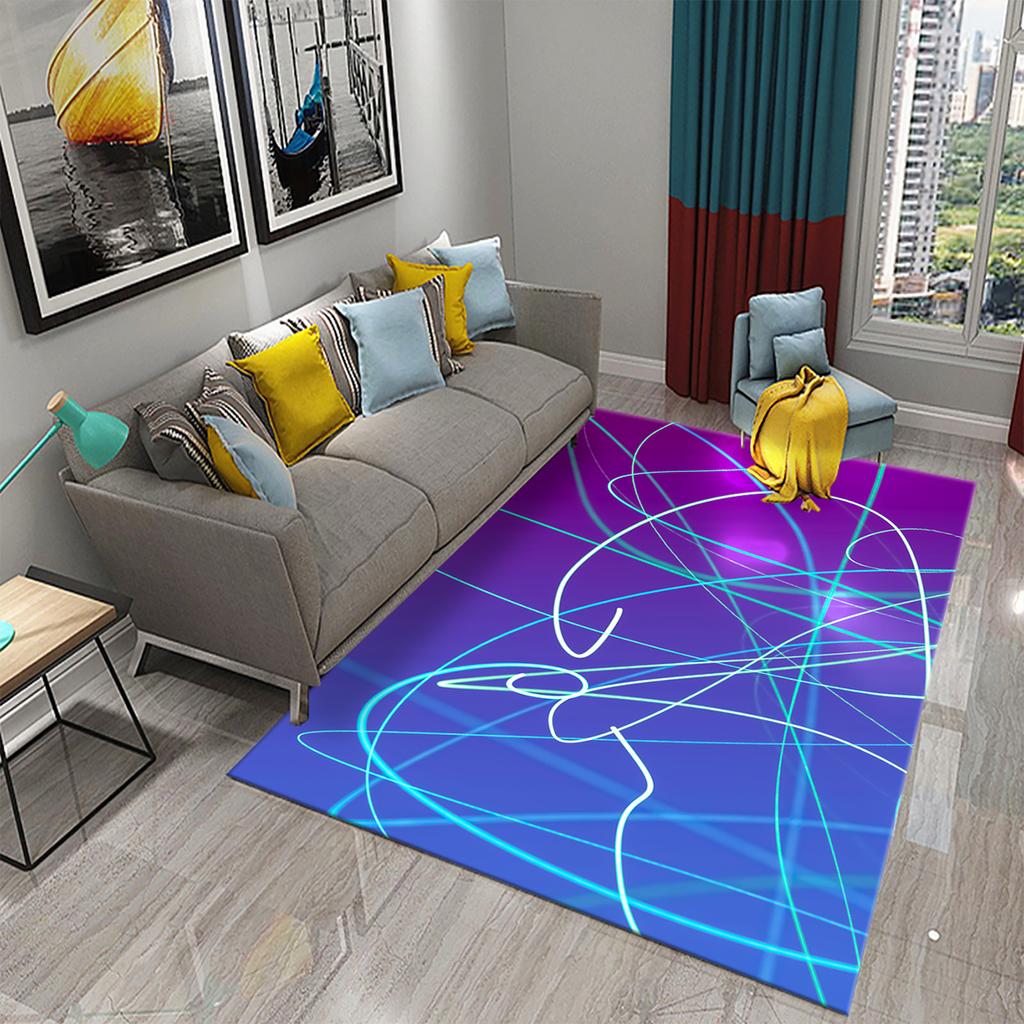 3D Colorful Flowing Line Swirl Carpet Stylish Modern Abstract Carpet for Living Room Bedroom Decor Rugs Bathroom Non-slip Rugs