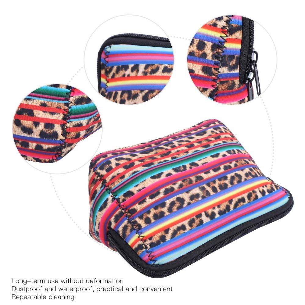 2 Pcs Waterproof Cosmetic Bag Neoprene Makeup Pouch Durable Makeup Case  Handbag Organizer