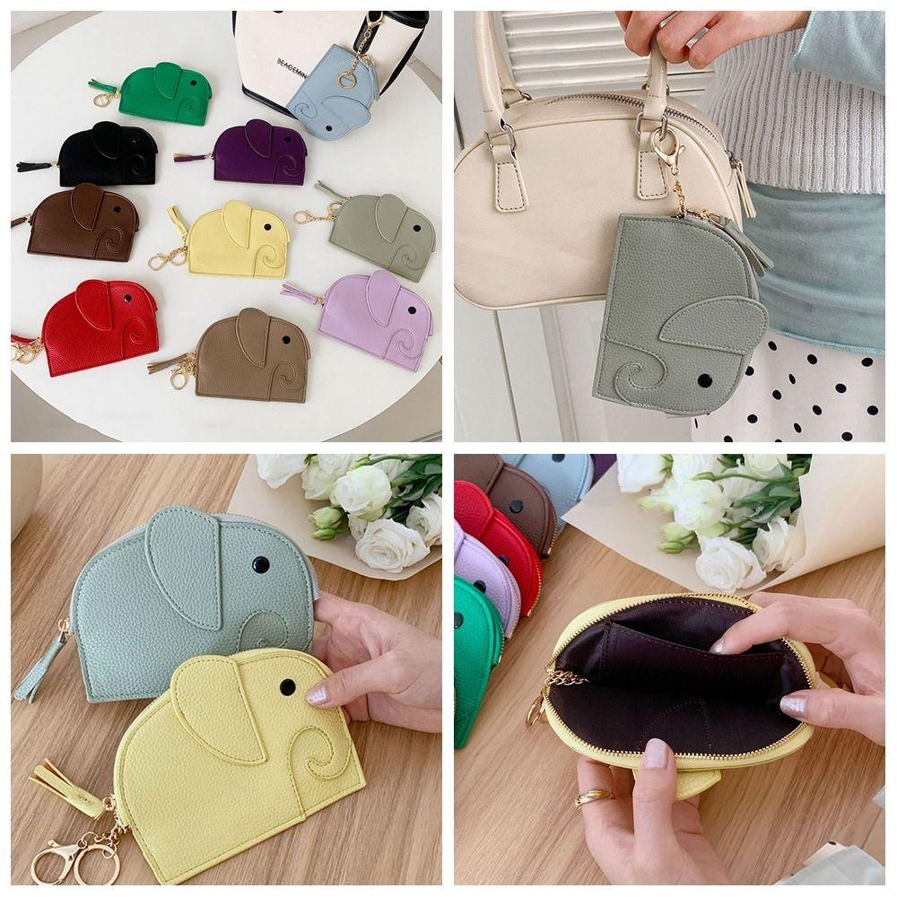 

Держатель для карт PU кожаный кошелек для монет PU слон кошелек мини открытый