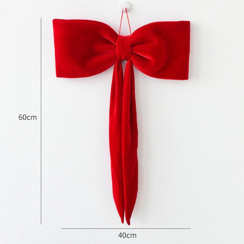 Christmas Long Velvet Bow Christmas Tree Decoration Pendant Christmas Tree Bow Decoration Large Bow Christmas Tree Door Pendant
