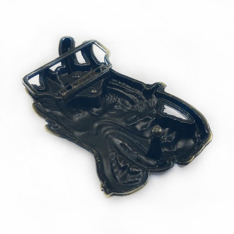 Zinc Alloy Men's Chinese Dragon Belt Buckle – Trendy Smooth Snap Design