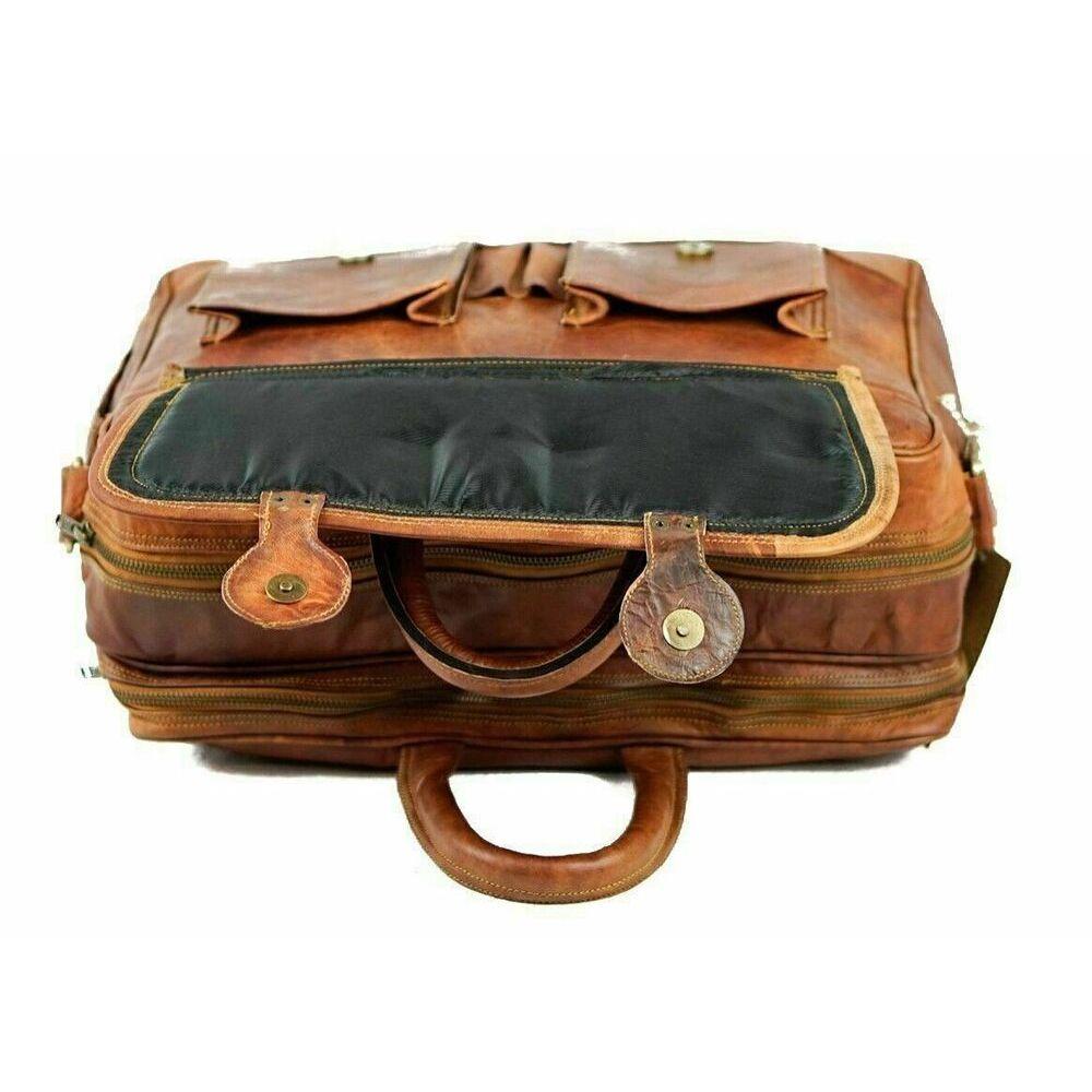 Herre Ekte Skinn Crossbody Vintage Messenger Brun Veske