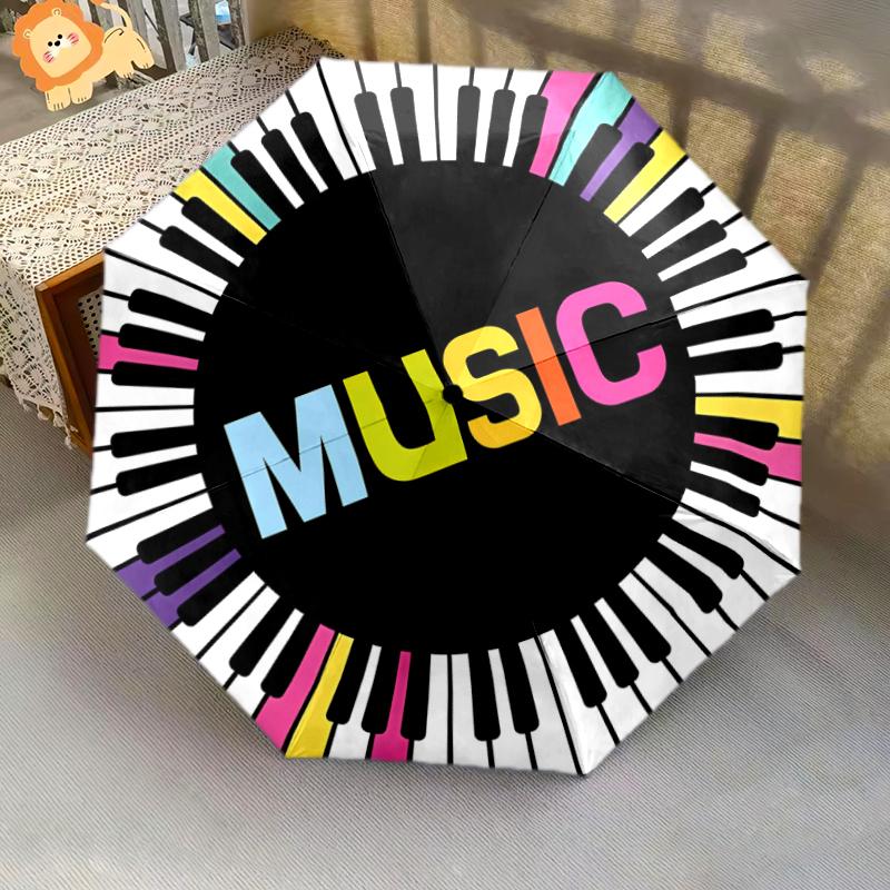 1PC Piano Keys Umbrella Portable Folding Umbrella Iron Frame Hole Bone Structure Outdoor Home Umbrella A21