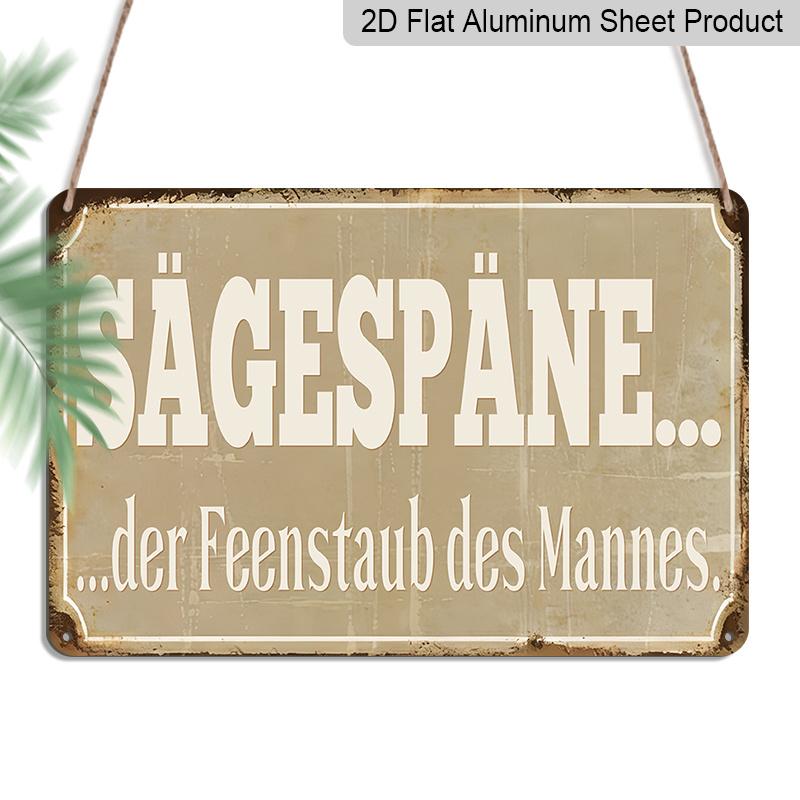 

2D Flat, 1pc Vintage Metal Sign, 12 ×8 - Funny German Workshop Quote Plaque, Retro Aged Style - Aluminium Wall Hanging for Garage & Man Cave 20*30cm