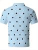 Printed Design – Not Textured Men's Short-Sleeve Golf Polo Shirt with Light-Colored Polka Dot Patterns, Suitable for Casual Office and Outdoor Wear.