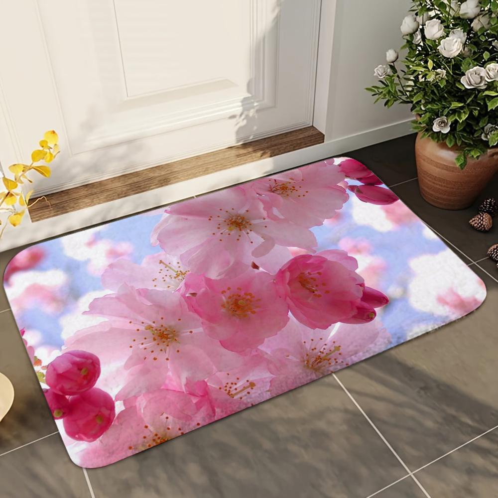 1pc Ins Flower Bathroom Absorbent Mats Anti-Slip Mats Home Decor Supplies Carpets Home Kitchen Floor Mats