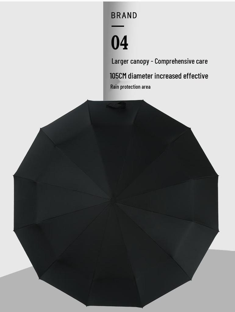 Dual-Use Automatic Umbrella for Men & Women: Sun & Rain Protection with black glue sunshade. Customizable with printed logo, fits two people.