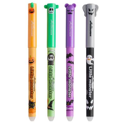 4 Stück Cartoon Halloween Weihnachten Auslöschbarer Gelstift Niedlich 0,5 mm Blaue/Schwarze Tinte Signaturstifte Schulsachen Studentengeschenke