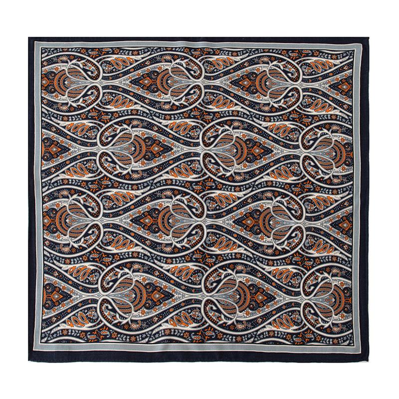 Silk wool double-sided cashew print wool scarf silk silk scarf mulberry silk 70 square scarf high-end urban small scarf 65*65