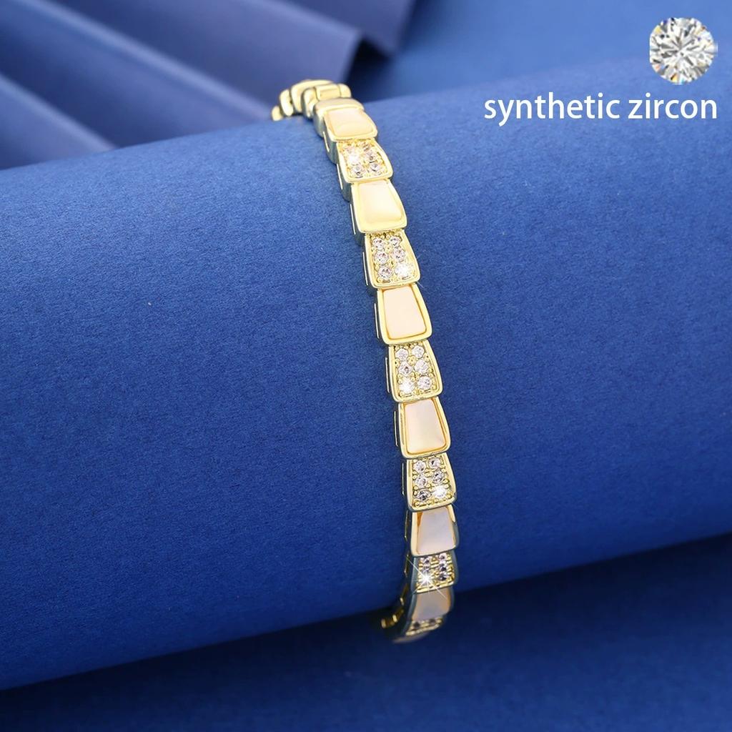 New Micro-Inlaid Zircon Super Flash Snake Bone Bracelet Women'S European And American Wish Bracelet