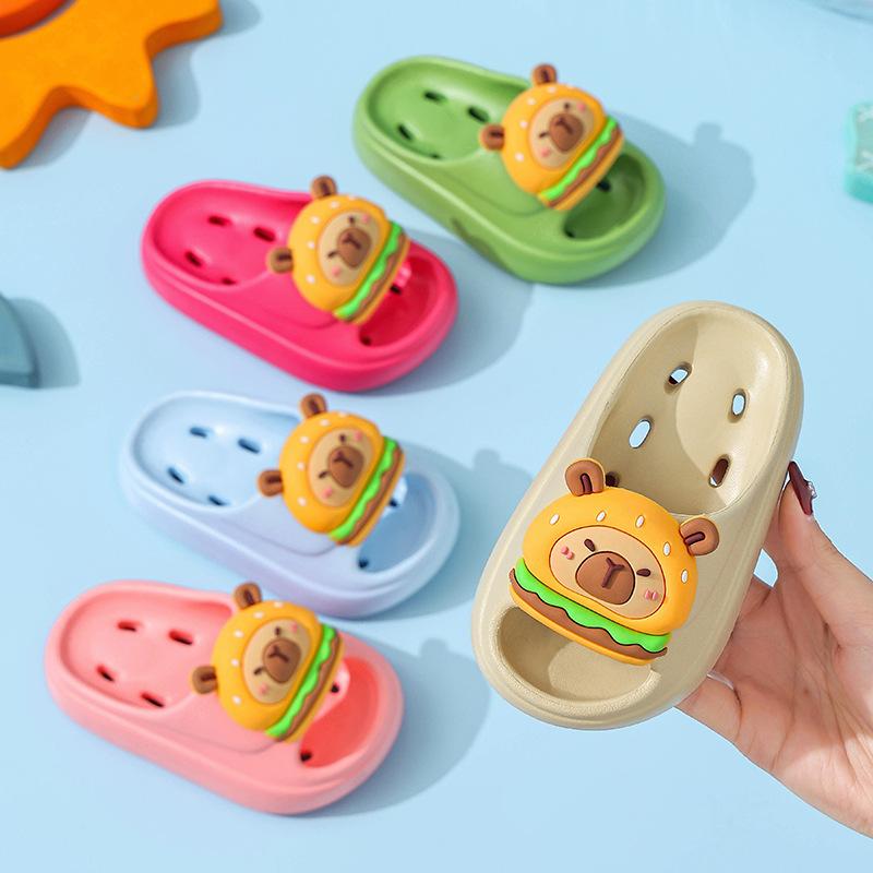 Kapibara Summer Children's Water-Draining Sandals Non-Slip Parent-Child Boys and Girls Bathroom Shower Breathable Kids Sandals