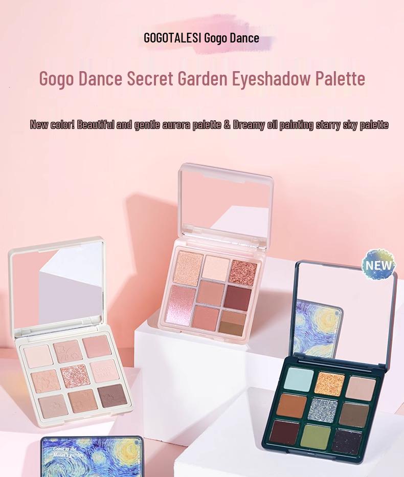 GoGoTales GoGo Dance Secret Garden Eyeshadow Palette - Summer Milk Tea Earth Tones with Matte, Shimmer, and Glitter Finishes