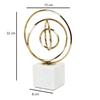 Seamless Circle Ensemble In Gold – Modern Abstract Ring Sculpture for Home Decor | 15 X 8 X 22 Cm