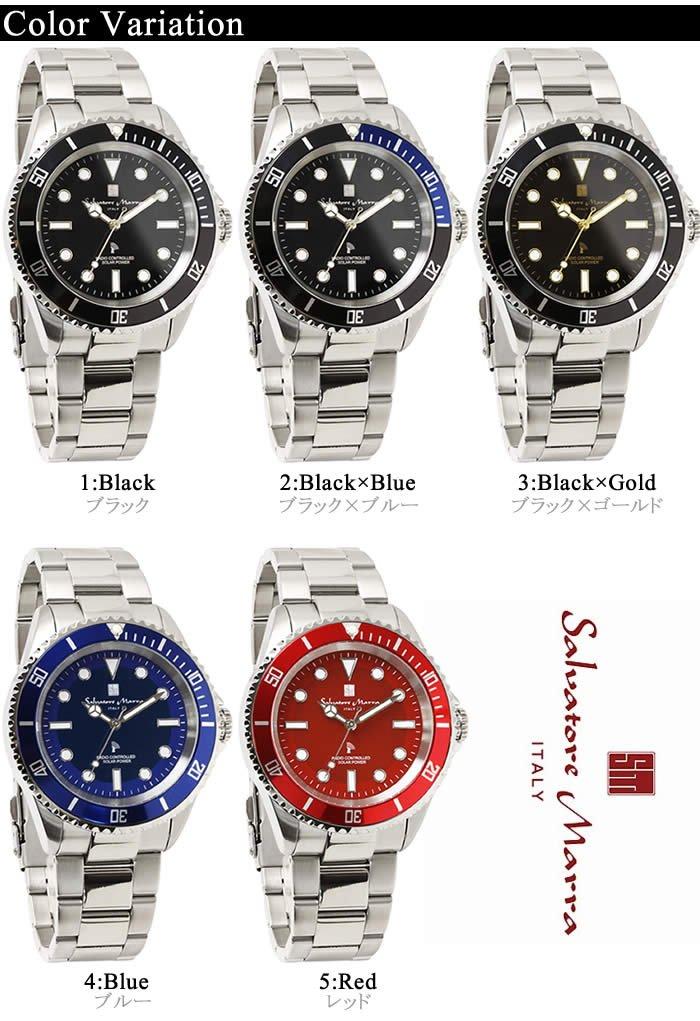 Salvatore Marra Solar Gold and Exclusive To Our Men's Radio-Controlled Watch, SM16103, Blue, Store.