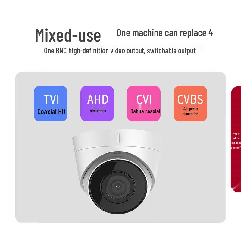

Hikvision 1MP HD Analog Coaxial Dome IR Camera CN plug (adapter included)