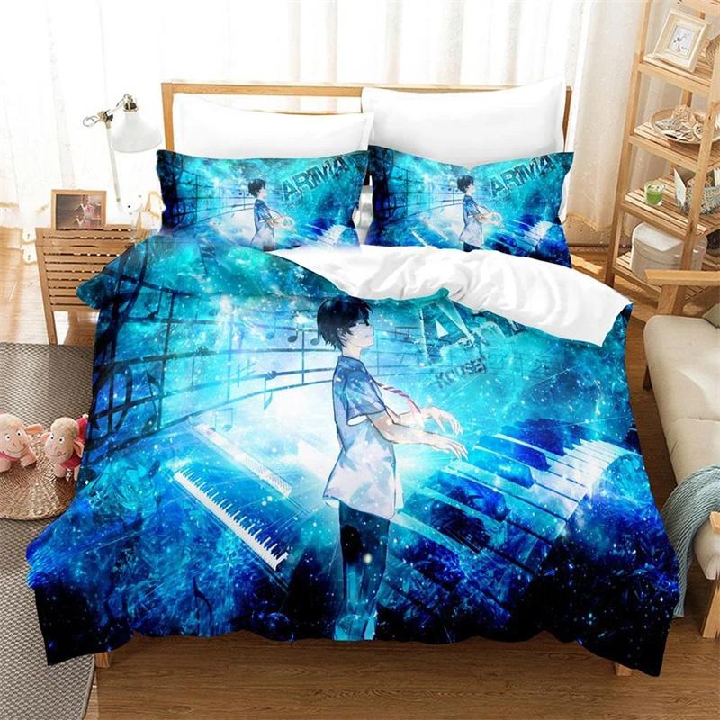 3D Printed Anime Your Lie in April Bedding Sets exquisite bed supplies set duvet cover bed comforter set luxury birthday gift