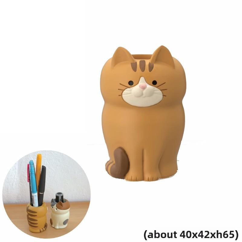 Katzen Harz Handy Ständer mit Faulenzer Halterung und Aufbewahrung für Büro Schreibtisch Dekor