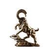 2027 Chinese Zodiac Goat Brass Figurine Polished Handmade Lucky Sheep Statue Ornament for Living Room Shelf Decor New Year Gift