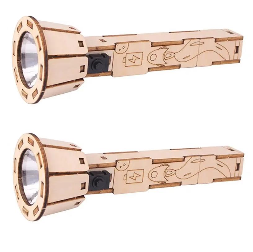 1/2 pcs DIY Flashlight Technology Small Production Set Homemade Hand-Assembled Electrical Physics Science Toys