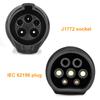 16A/32A EV Charger Adapter Socket Type1 J1772 to Type2 IEC 62196 EVSE Electric Vehicle Charging Converter Connector Plug