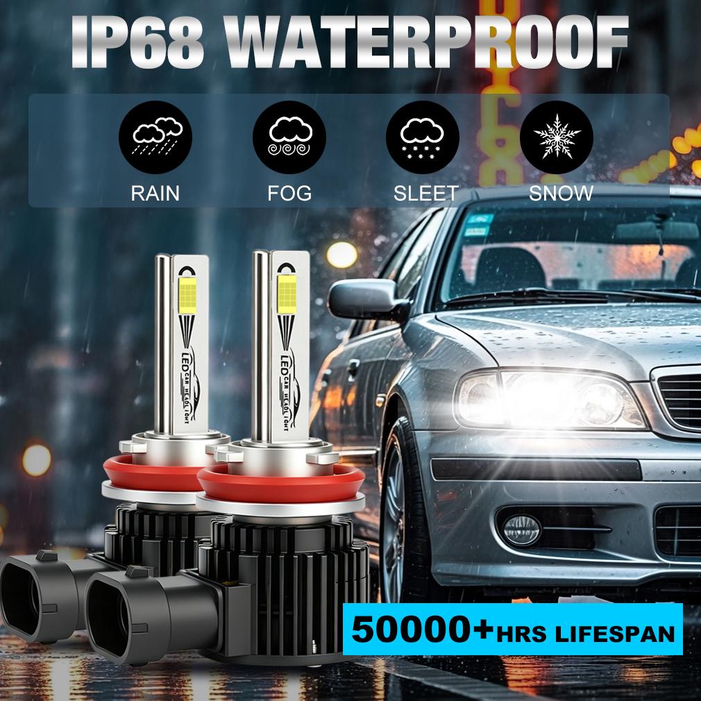 2 Pezzi Canbus H11 LED H7 H8 9005 HB3 9006 HB4 Lampadine LED per Fari 6000K 70W 40000Lm Super Luminose 24 Nuclei CSP Turbo Faro DRL Luce di Marcia Diurna