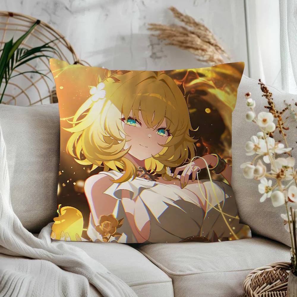 Anime Honkai Star Rail A-AglaeaS Office Cushion Pillowcase Car Cushion Cover45X45CM Lumbar Pillowcase Sofa Pillowcover