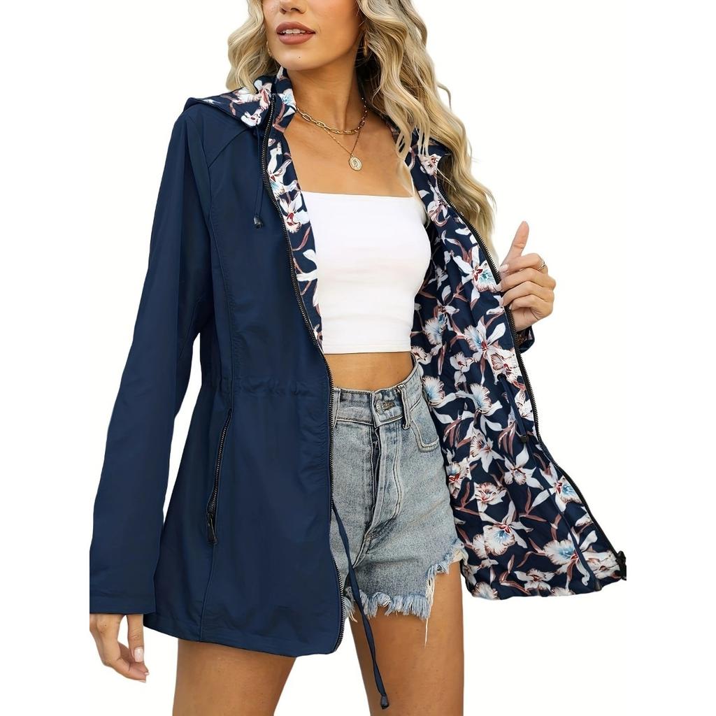 Women's Waterproof Slim Windbreaker Windproof Outdoor Jacket
