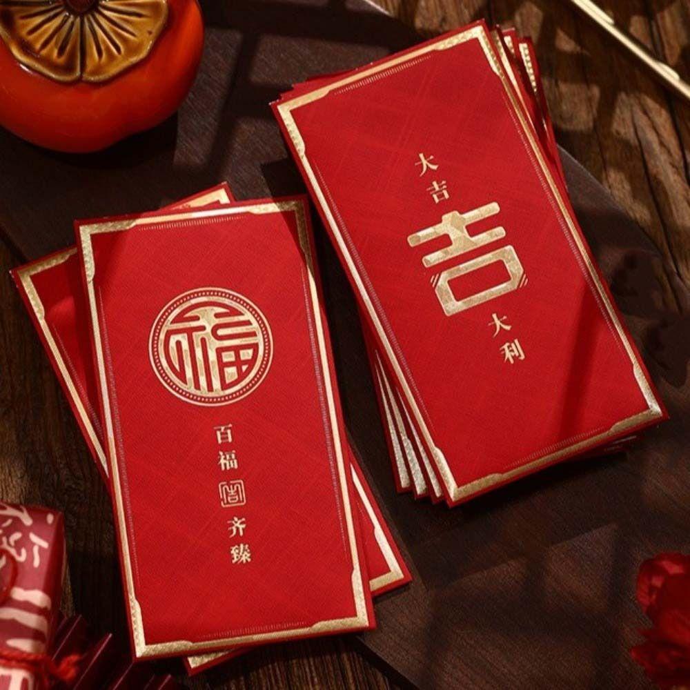 6pcs Chinese Style 2026 Horse Year Red Envelope Paper Lucky Money Packets  Lunar New Year