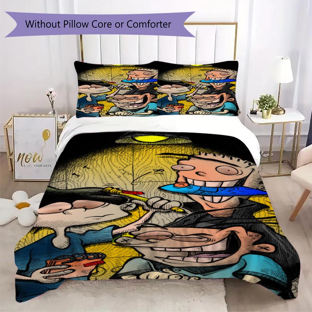 Childhood Sweethearts Pattern Bedding,Quilt Set Quilt Cover Pillowcase Home Birthday Gift (1*duvet cover+2*pillowcase,without core)SSJT0917351