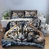 Realistic Starry Snow Leopard Animal print Bedding Set 3pcsSoft Skin-Friendly Bedding Set Includes 1 Duvet Cover 2 Pillowcase
