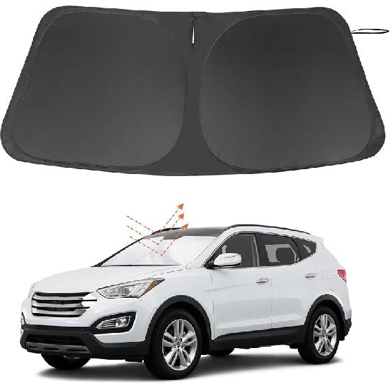 TINGLU Sun Shade For Tesla Model X Tesla X 2016-2024 2025 Accessories Windshield Sun Shade Window Shade UV Rays Protection Sun Visor Cover With