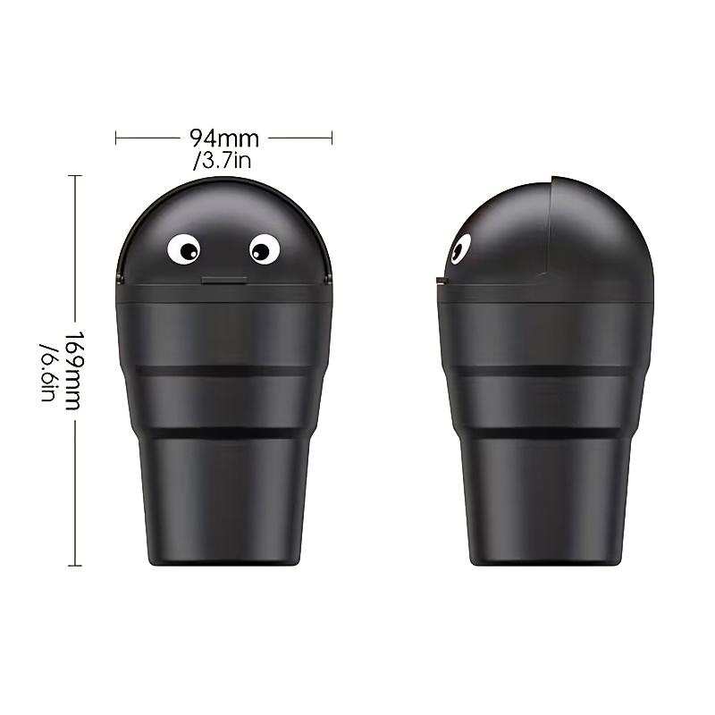 Cute Car Trash Can Universal Fit 2L Swing Lid Organizer Durable Storage Box for Auto Office and Home Use