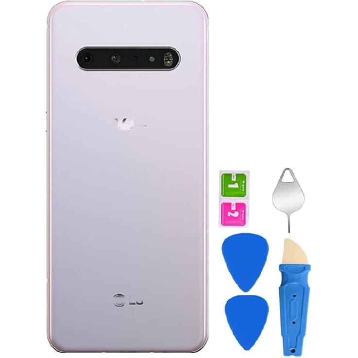 V60 ThinQ Back Glass Replacement with Pre Installed Tape Housing Door Parts for LG V60 ThinQ All Models +Tools (Blue)