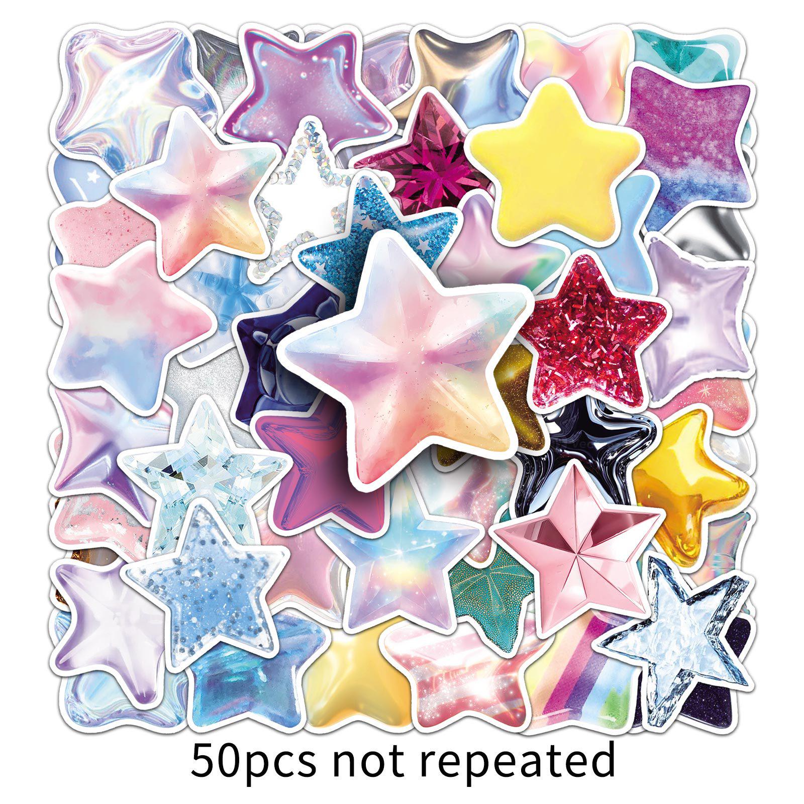 3D Star Aesthetic Graffiti Stickers - 50 Sheets for Journaling & Creativity