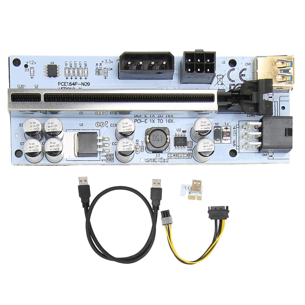 PCIE Riser Card 8 Firm Capacitors Strong Anti Interference GPU 1X to X16 for Windows 7 for Windows